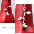 Elegant Wedding Engagement Lady Rose Flower Charm Chain Pendant Necklace Jewelry. 
