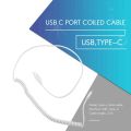 Coiled Cable Type C Wire Mechanical Keyboard for Poker 2 GH60,White. 