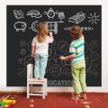 Blackboard Vinyl Sticker Chalkboard For Kids, Blackboard Sticker For Wall, Black Matte Adhesive Chalkboard Contact Paper, Vinyl Wall Decal Poster Alternative With 5pcs Bonus Chalks, Peel & Stick DIY. 