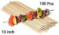 Pack Of 100 Bamboo Wooden Skewers Sticks Bbq Shashlik Sticks 10 Inch. 