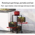 Dream Enterprises Multi Layer Round Rotating Fruits & Vegetables Storage Shelves Basket Rolling Rack with Breakable Wheels for Kitchen Bathroom Office. 