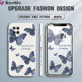 Jizetin for Samsung Galaxy A12 / A12 5G / M12 Back Cover Butterfly Flying Side Design Cases Soft Liquid Silicone Mobile Phone Case. 