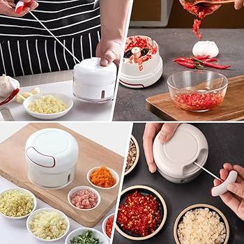 MINI SPEEDY MANUAL GINGER GARLIC CHOPPER EXTRA SMALL-SIZE QUICK SPEEDY VEGETABLES PULL ROPE CHOPPER