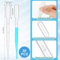 50 Pieces 3ML Plastic Transfer Pipettes Plastic Eye Droppers Pipettes Dropper Disposable Pipettes Calibrated Dropper for Liquid Essential Oil Science Experiment DIY Art. 