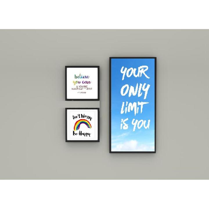 Motivational Photo Frames Inspirational Quotes Frame For Wall Decor and Room Table Decor Office / Home / 3 PC Gift Photo Frame
