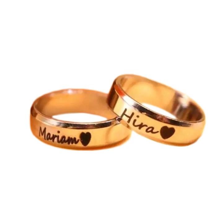 CUSTOMIZED SINGLE NAME RING WITH GIFT BOX PACKING