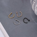 Fashion Titanium Steel D Shape Nose Piercing Nose Ring Body Jewelry Stainless Steel Nose Ring for Women. 