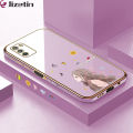 Jizetin (Free Lanyard) for Xiaomi Poco M3 Back Cover Butterfly Girl Luxury 6D Plating Case Side Pattern Soft Silicone Square Phone Cases. 