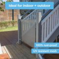Child Safety Indoor/Outdoor Retractable Baby Gate 33" Tall, Extends to 71" Wide, Gray. 