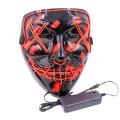 Cosplay the Up Wire Purge Mask Costume Halloween Light Scary Led Fluorescent Red. 