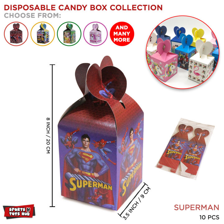 Cartoon Characters Candy Box For Kids, Disney Cartoons Movies Character Treat Chocolate Sweets Parties Themed Gifts Favor Boxes, Gift Cards Diy Goody Bag, Baby Shower & Birthday Party Supplies Table Paper Card Bags, Spiderman & Avengers Snack Goodie Box