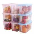 Fridge Storage Boxes, Fridge Organizer with Handle & Airtight Lid, Removable Drain Basket Plastic Refrigerator Storage Containers Keep Fresh Fish, Meat, Vegetable, Fruits. 