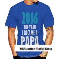 2016 The Year I Became a Papa Fathers Day Gift for Grandpa T-Shirt Grandfather. 
