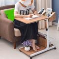 Movable Bed Side Computer Table With Wheels Storage Adjustable Table. 