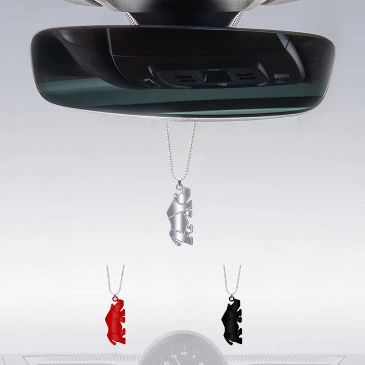 Rhino Rhinoceros Logo Emblem Car Interior Pendant Auto Rearview Mirror Ornaments Decoration For Suzuki Jimny Off-Road Vehicle