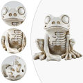 Zishfas Outdoor Skeleton Figurine Spooky Halloween Skeleton Animal Figurine for Home Office Decor Gothic Cat Frog Horse Statue Sculpture Ornament Halloween Skeleton Ornament. 
