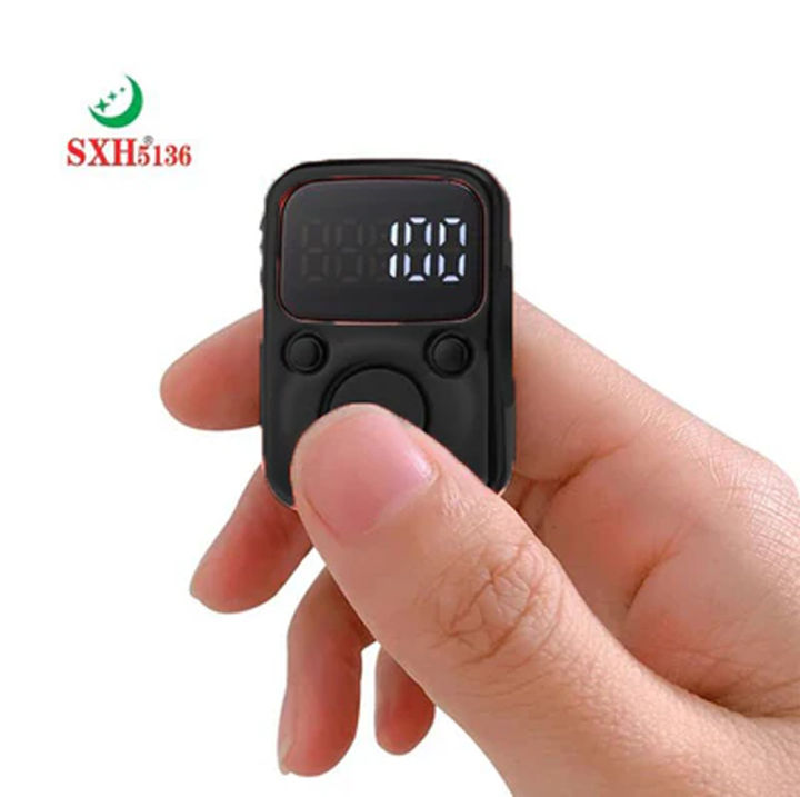 Electric Finger Tally Counter SXH-5136 New Model 2023 Electric Finger Tally Counter With LED Screen Battery rechargeable Glow in Dark Digital Tasbih Zikr