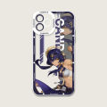 Genshin impact kaeya phone case telefoon for iPhone 13Promax 14 13 12 11 pro Max mini transparent fine hole soft cover. 