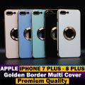 Apple iPhone 7 Plus Back Cover | Apple iPhone 8 Plus Back Cover Soft Multi Golden Border Camera Protection Cover For Apple iPhone 7 Plus. 