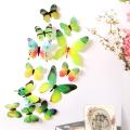 Pack of 12 Pcs IMPORTED  3D Effect PVC Shiny Butterflies With Double Tape for Kids Room Office, Kitchen, Fridge, Cupboards, Decoration. 