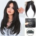 CollapseTen Synthetic Partial Bangs Curtain Bangs Hair Piece Increase Hair Volume Natural Looking Topper Hair Extension For Daily Use. 