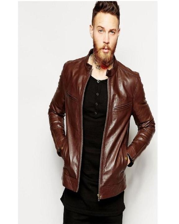 Dark Brown Stylish Casual Leather Jacket