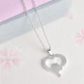 Classic Hollow Pet Paw Print Necklace Cute Animal Dog Cat  Pendant Necklace Jewelry Gift Silver 45cm. 