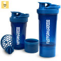 Shaker Bottle - 24 Ounce Protein Shaker Plastic Bottle for Pre & Post workout with Twist and Lock Protein Box Storage. 