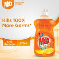 Lemon Max Anti-Bacterial Dishwash Liquid Bottle 475ml. 