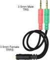 Headset Splitter Cable for PC 3.5mm Jack Headphones Adapter Convertors for PC 3.5mm Female with Headphone/Microphone Transform to 2 Dual 3.5mm Male for Computer Simultaneously Y Splitter Audio. 