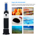 YIERYI 2 in 1 Brix Salinity Refractometer 0-10%brix/0-100% Salinity with ATC Handheld Food Processing Daily Diet Monitoring Tool. 