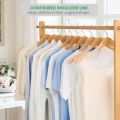 Pack Of 1, 3, 6, 10, 12 or 24 Wooden Suit Hangers with Non Slip Pants Bar -Smooth Finish Solid Wood Coat Hanger with 360° Swivel Hook and Precisely Cut Notches for Jacket, Pant, Dress Cloth hangers. 