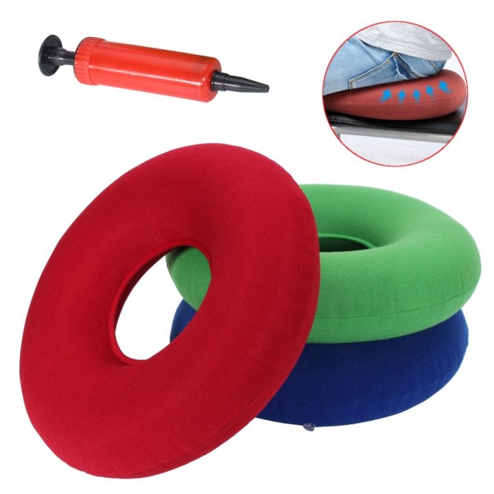 Inflatable%20Ring%20Round%20Medical%20Seat%20Cushion%20Donut%20Air%20Pillow%20For%20Hemorrhoid%20Pain%20Relief%20Tailbone%20Coccyx%20Pressure%20Sores%20Prostatitis%20Pregnancy%20Postpartum%20Orthopedic%20Surgical%20Recovery%20Comfort%20Portable%20Travel%20Office%20Car%20Home%20Chair%20Bed%20Soft%20Flocked%20Surface%20Pump%20-%20Image%203