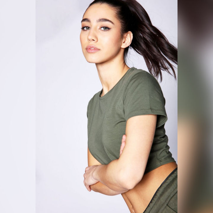 Women's Army Green Crop Top T Shirt