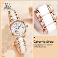 LouisWill Ladies Fashion Watch Retro Quartz Watch 30M Waterproof Watch Ceramics Thin Strap Watch Roman Numerals Dial Watches Luxury Design Watch Wristwatch with Calender Luminous Pointers. 