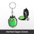 Owl Household Mini Folding Clipper Single Set with Keychain Hanging Decoration Anti Splash Nail Knife. 