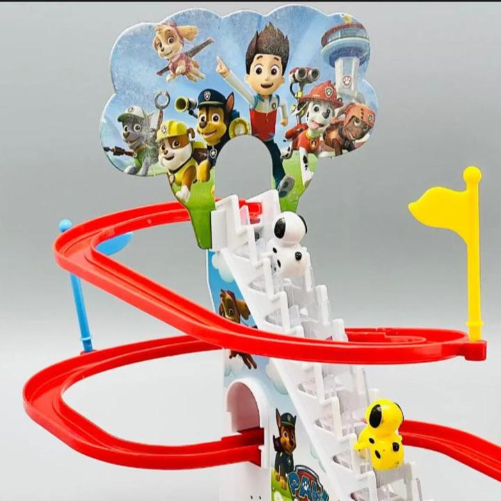 PAW PETROL Toy Electronic Rail Stairs Intelligence Toy Music Cartoon Slide Electric Climbing Stair Rail Car Toys