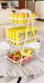 New 2 3 Tier Countertop Fruit Basket Portable Iron Art Kitchen Organizer Fruit Bread Snacks Storage Rack By BRIGHT (House Hold Accessories). 