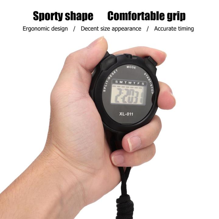 Sport Stopwatch Timer, Black High Sensitivity Sports Stopwatch Waterproof Multifunction for Racing for Badminton for Judging