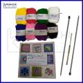 10pcs Kit of Knitting & Crochet including 6pcs Wool/Yarn, 3pcs Tools and a pattern book. 