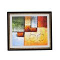 Pack of 2 - Imported Artist Made Oil On Canvas Painting Wall Frame Wall Art - Rose Gold Black - 20x23 Inch. 