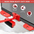 SP DEALZ  Furniture Lifter Mover Tool Set, Furniture Mover, Mr Hercules Moving Tool, Furniture Lifters for Heavy Furniture, 180° Adjustable Pry Bar and 360° Rotatable Sliders (Red). 