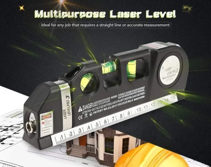 Laser Level Pro 3 – 3-in-1 Multipurpose Laser Level with Measuring Tape ...