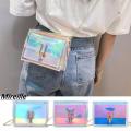 Women Laser Holographic Shoulder Bag Messenger PVC Chain Crossbody Handbags. 