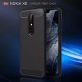 Nokia 6.1 Plus Carbon Fiber Brush Mark Antishock Drop Resistance Silicon Tpu Case Back Cover. 