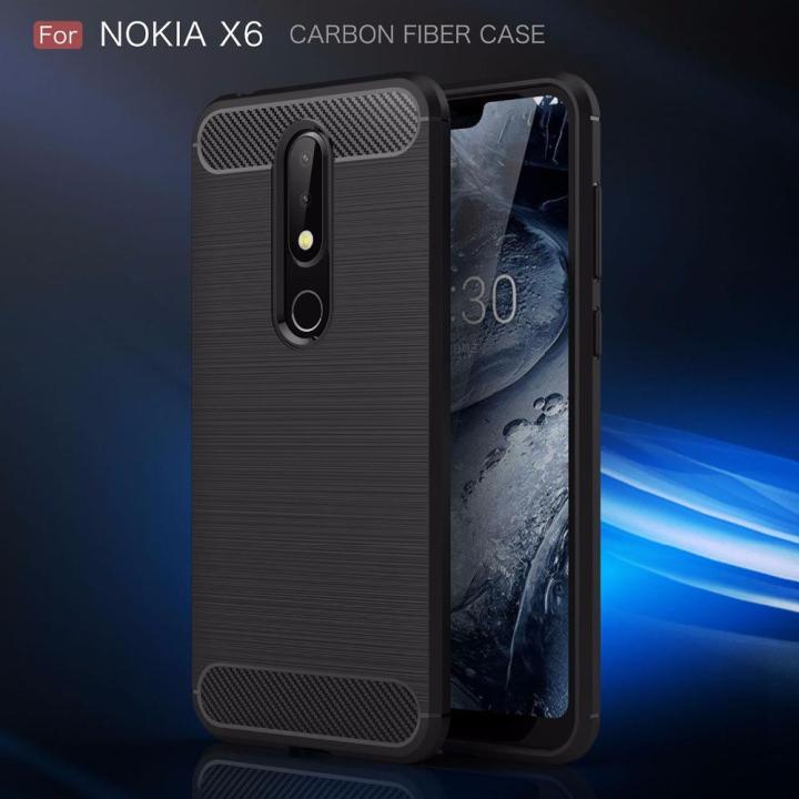 Nokia%206.1%20Plus%20Carbon%20Fiber%20Brush%20Mark%20Antishock%20Drop%20Resistance%20Silicon%20Tpu%20Case%20Back%20Cover%20-%20Image%204
