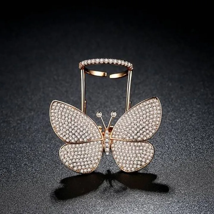Hot Trending Flying Butterfly Finger Ring Moving Wings Butterfly Ring For Girls  For Girls