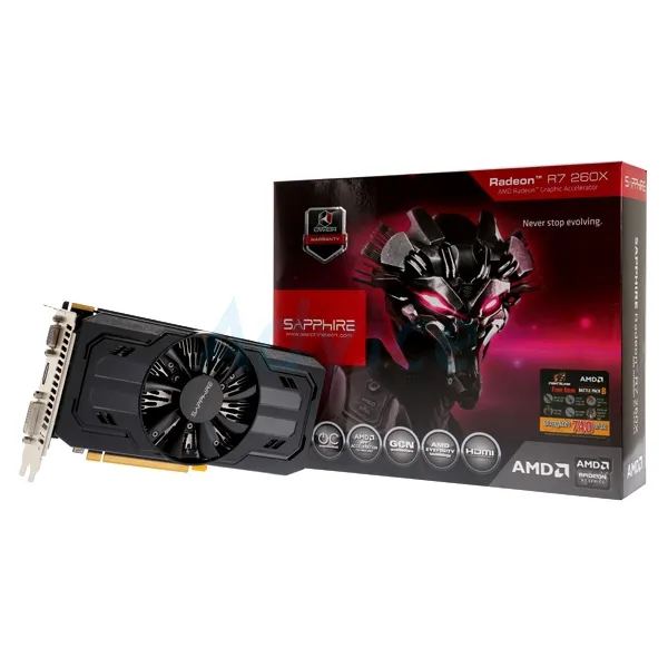 2gb Graphics Sapphire R7 260x 2gb Ddr5 AMD R7 260X ICafe Gaming
