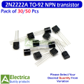 pack of 30/ 50 pcs 2N2222 NPN High-Speed Switching Transistors 40V 0.8A General Purpose NPN Transistors TO-92 by Electrica. 