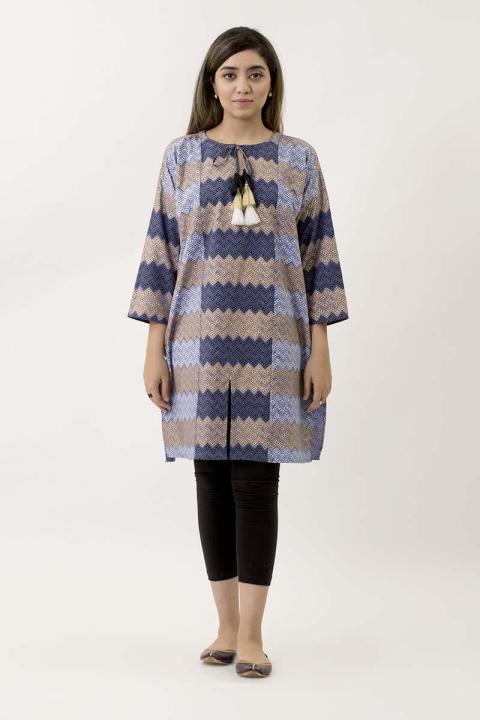 EGO%20Winter%20Collection%202019%20%20Zigzag%20%20Blue%20Cotton%20Kurti%20For%20Women%20-%20Image%203